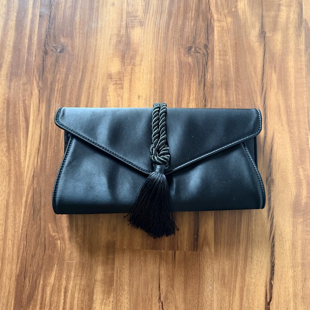 Tuckernuck Black Satin Gabrielle Clutch